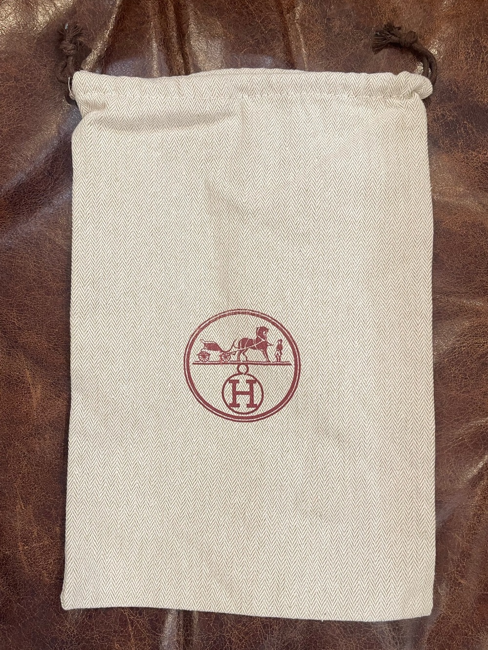 Hermes dust bag 12 x 8 luxury designer classic